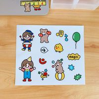 Ins Girl Heart Cute Cha Cha Bear Hand Account Stickers Strawberry Stickers Hand Ledger Decoration Material Pvc Cup Stickers sku image 7