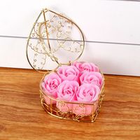 6 Iron Basket Rose Soap Flower Gift Box Valentine's Day Small Gifts sku image 4