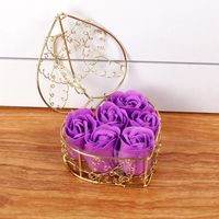 6 Iron Basket Rose Soap Flower Gift Box Valentine's Day Small Gifts sku image 6