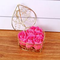 6 Iron Basket Rose Soap Flower Gift Box Valentine's Day Small Gifts sku image 7
