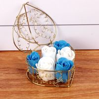 6 Iron Basket Rose Soap Flower Gift Box Valentine's Day Small Gifts sku image 2