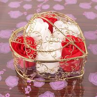 6 Iron Basket Rose Soap Flower Gift Box Valentine's Day Small Gifts sku image 3
