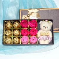 12 Roses Soap Flower Gift Box Plus Bear Valentine&#39;s Day Children&#39;s Day Small Gift Birthday Gift Graduation Gift sku image 5