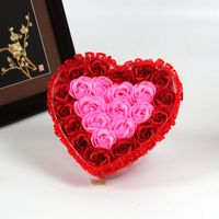 Valentine's Day 24 Heart-shaped Rose Soap Flower Gift Box Birthday Gift sku image 2