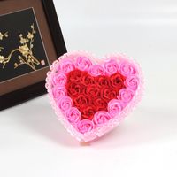Valentine's Day 24 Heart-shaped Rose Soap Flower Gift Box Birthday Gift sku image 3