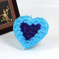Valentine's Day 24 Heart-shaped Rose Soap Flower Gift Box Birthday Gift sku image 4