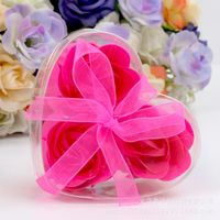 3 Heart-shaped Roses Soap Flower Gift Box Valentine's Day Creative Small Gift sku image 4
