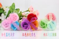 3 Heart-shaped Roses Soap Flower Gift Box Valentine's Day Creative Small Gift sku image 10