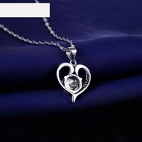 Mode Coeur Creux S925 Collier En Argent Pendentif Sans Chaîne main image 4