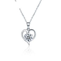 Fashion Hollow Heart S925 Silver Necklace Pendant No Chain main image 6