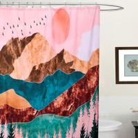 1 Pc Of Sunset Polyester Printed Shower Curtain 180*180 main image 5