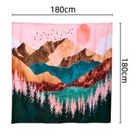 1 Pc De Rideau De Douche Imprimé Polyester Coucher De Soleil 180*180 main image 7