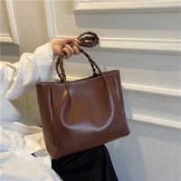 2022 New Retro Solid Color Shoulder Tote Bag main image 3