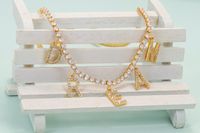 Fashion Large Letter Dream Pendant Necklace Diamond Clavicle Chain main image 5