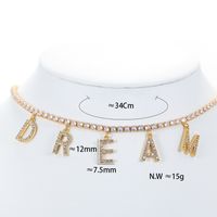 Fashion Large Letter Dream Pendant Necklace Diamond Clavicle Chain main image 1