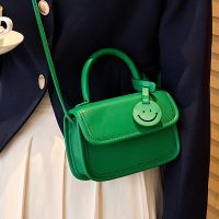 Fashion Solid Color Smiley One-shoulder Messenger Niche Portable Square Bag main image 4