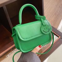 Fashion Solid Color Smiley One-shoulder Messenger Niche Portable Square Bag main image 5