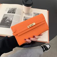 New Wallet Lychee Pattern Kelly Bag Long Money Clip Coin Storage Bag Fashion Clutch Bag main image 3