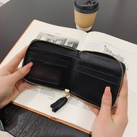 Small Wallet Female Tassel Korean Color Contrast Coin Purse New Short Personalized Wallet main image 4