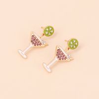 Cute Niche Design Wine Glass Earrings New Fashion Temperament Alloy Earrings main image 5