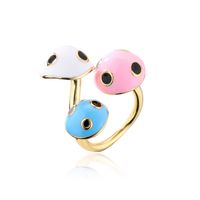 Fashion Jewelry Copper Personalized Mushroom Shape Open Ring main image 6