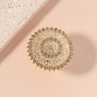 European And American Fashion Retro Carved Diamond Round Open Alloy Ring main image 3