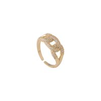 Fashion Geometric Zircon Ring Open Copper Ring main image 6