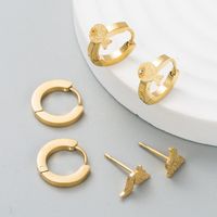 Fashion Hot Selling Geometric Titanium Steel Earrings Set Trend main image 1