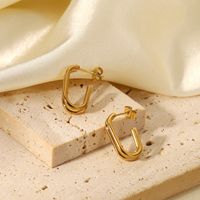 Fashion Geometric Plating Stainless Steel No Inlaid Gold Plated Earrings main image 1