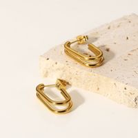 Fashion Geometric Plating Stainless Steel No Inlaid Gold Plated Earrings main image 3