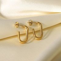 Fashion Geometric Plating Stainless Steel No Inlaid Gold Plated Earrings main image 5