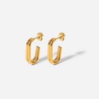 Fashion Geometric Plating Stainless Steel No Inlaid Gold Plated Earrings main image 6