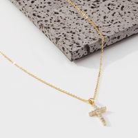 Tide Fashion Cross Pendant Necklace Lady Retro Sweet Clavicle Chain main image 4