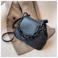 Nylon Cloth Bag Autumn And Winter New Trendy Lingge Chain Messenger Bag sku image 1