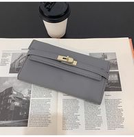 New Wallet Lychee Pattern Kelly Bag Long Money Clip Coin Storage Bag Fashion Clutch Bag sku image 1