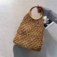 New Cotton Rope Woven New Large Capacity Mesh Bag Handbag sku image 2