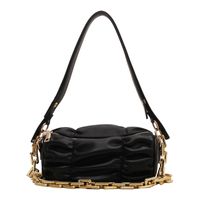 Acrylic Thick Chain New Fashion Pleated Chain Shoulder Cylinder Bag sku image 1