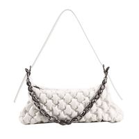 Fashionable Bubble Pleated Bag New One-shoulder Chain Rhombus Hand-held Cloud Bag sku image 1