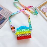 New Children's Backpack Candy Color Press Bubble Silicone Bag Korean Messenger Bag sku image 1