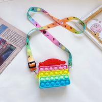 New Children's Backpack Candy Color Press Bubble Silicone Bag Korean Messenger Bag sku image 2