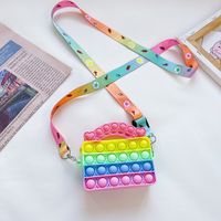 New Children's Backpack Candy Color Press Bubble Silicone Bag Korean Messenger Bag sku image 5