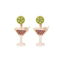 Cute Niche Design Wine Glass Earrings New Fashion Temperament Alloy Earrings sku image 1