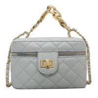 Women's All Seasons Pu Leather Solid Color Fashion Square Zipper Handbag sku image 3