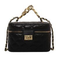 Women's All Seasons Pu Leather Solid Color Fashion Square Zipper Handbag sku image 4