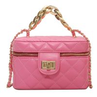 Women's All Seasons Pu Leather Solid Color Fashion Square Zipper Handbag sku image 1