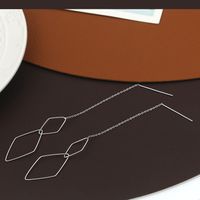Simple Classic Geometric Copper Long Tassel Earrings main image 3