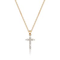 Tide Fashion Cross Pendant Necklace Lady Retro Sweet Clavicle Chain sku image 1