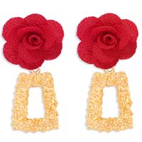 Chinese New Year Fabric Flower Festive Ethnic Tassel Earrings sku image 5