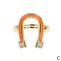 European And American Inlaid Zircon U-shaped Open Ring Copper Drip Oil Ring Wholesale sku image 3