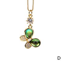 Zircon Butterfly Pendant Crystal Simple Sweater Collarbone Chain Necklace sku image 4